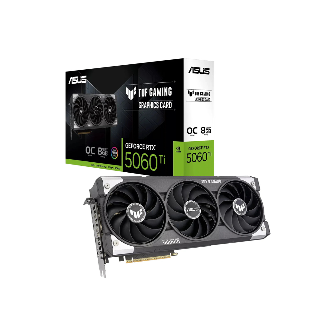 Placa de Vídeo Asus Tuf Gaming Nvidia Geforce RTX-5060TI 8GB GDDR7 - TUF-RTX5060TI-O8G-Gaming